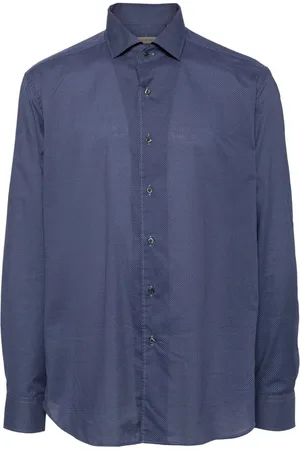 corneliani Cutaway-collar cotton shirt