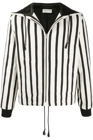 Saint Laurent Vertical stripe zipped jacket