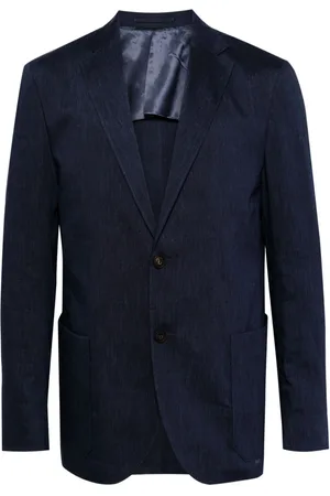 corneliani Mélange-effect single-breasted blazer