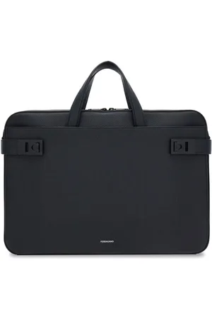 Salvatore Ferragamo Gancini-buckle leather laptop bag