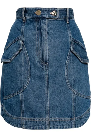 Acler High-waisted denim miniskirt