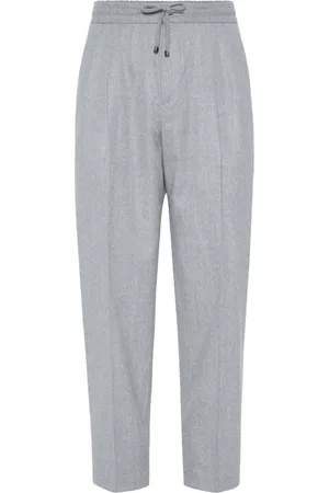 Brunello Cucinelli Pressed-crease wool trousers