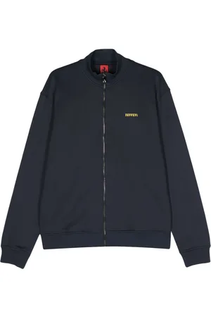 FERRARI Rubberised-logo zipped sweatshirt
