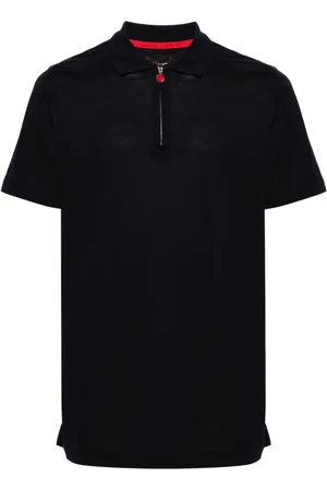 Kiton Half-zip piqué polo shirt