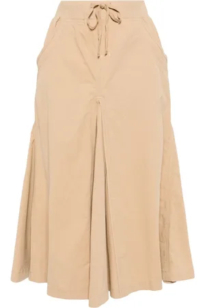 B+AB Pleated high-waisted cotton skirt
