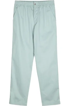 Maison Kitsuné Elasticated-waistband straight-leg cotton trousers