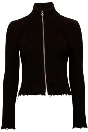 Maison Margiela Ribbed cotton zip-up cardigan