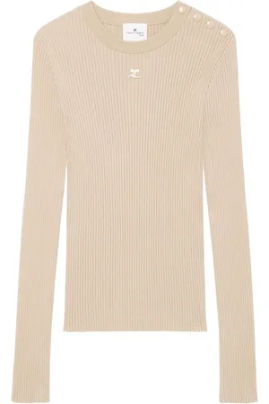 Courrèges Logo-embroidered ribbed jumper