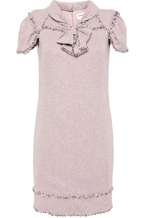 CHANEL 2009 bow-embellished tweed minidress