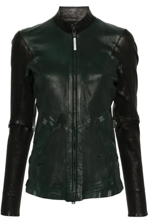 ISAAC SELLAM EXPERIENCE Two-tone leather jacket