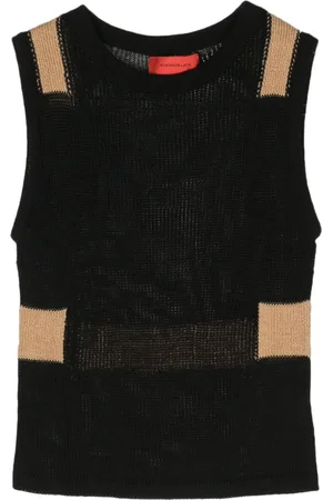ECKHAUS LATTA Colour-block sleeveless knitted top