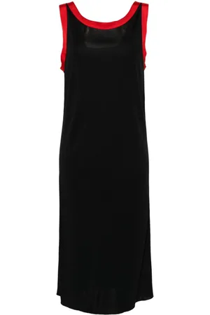 Saint Laurent Contrasting-border shift midi dress