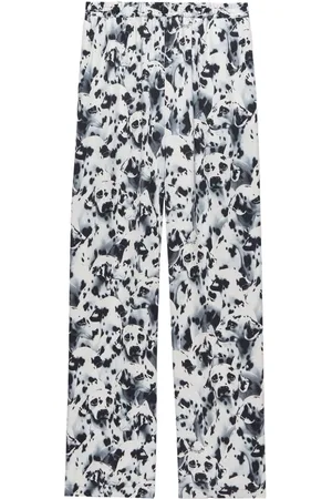Msgm Dog-print wide-leg trousers