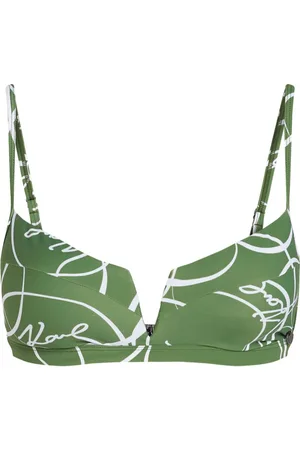 Karl Lagerfeld Circle-print V-wire bikini top