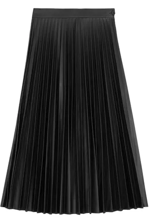 Maison Margiela Pleated faux-leather midi skirt