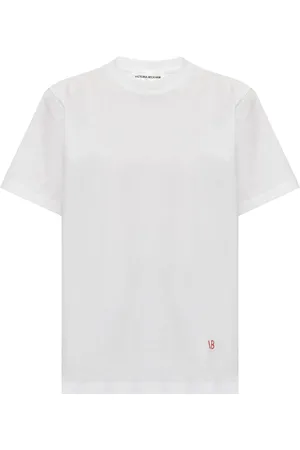 Victoria Beckham Logo-embroidered cotton T-shirt