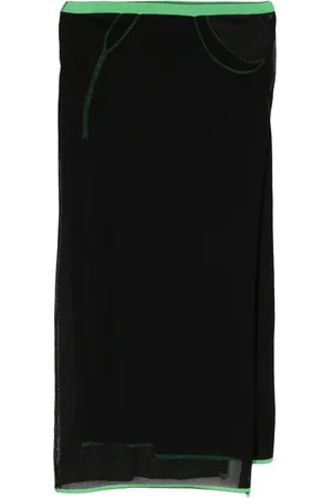 Paris Georgia Contrast-trim knitted midi skirt