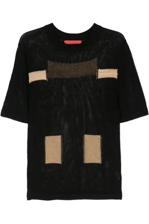 ECKHAUS LATTA Open-knit colour-block jumper