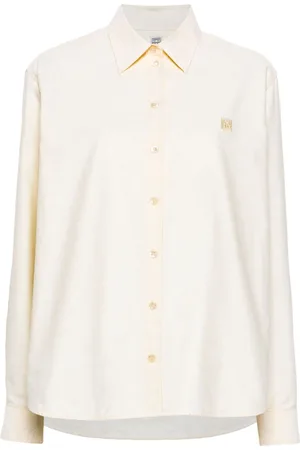 Totême Logo-embroidered organic cotton shirt