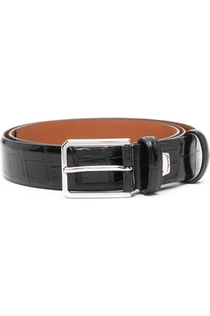santoni Embossed leather belt