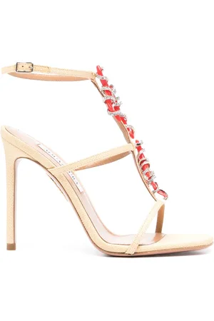 Aquazzura Capri Crush 105mm raffia sandals