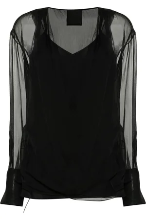 Givenchy Long-sleeve silk wrap blouse