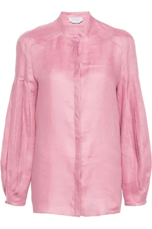 GABRIELA HEARST Laetitia linen pleated blouse