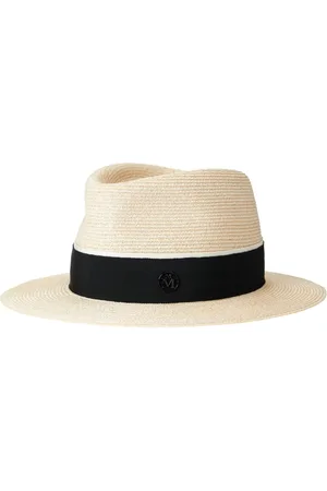 Le Mont St Michel Andre logo plaque-detail straw fedora