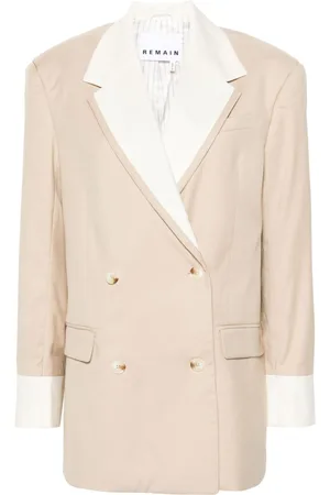 REMAIN Two-tone double-breasted blazer