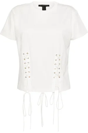 Kiki de Montparnasse Lace-up cotton T-shirt