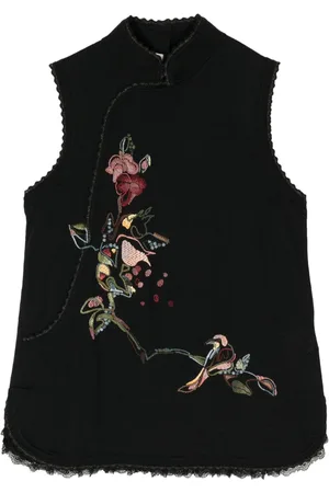 SHIATZY CHEN Floral-embroidered knit vest