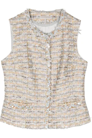 SHIATZY CHEN Beaded-trim tweed vest