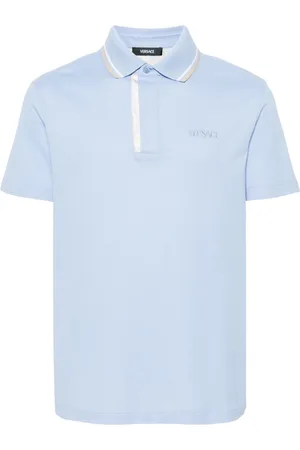 VERSACE Logo-embroidered polo shirt