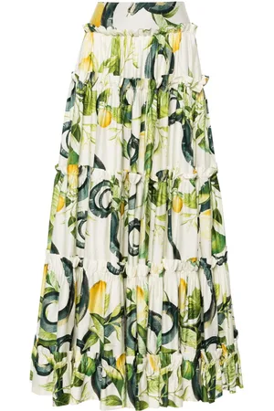 Roberto Cavalli Lemon-print maxi full skirt