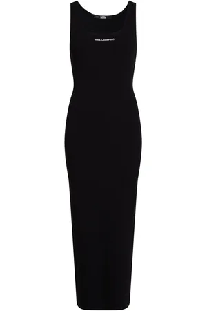 Karl Lagerfeld Ribbed-knit sleeveless midi dress
