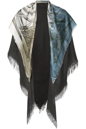 Gucci Fringed colourblock silk scarf