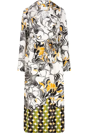 DRIES VAN NOTEN Double-breasted swirl-print coat