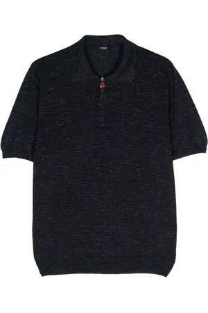 Kiton Mélange fine-knit polo shirt
