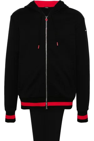 Kiton Logo-embroidered hooded tracksuit
