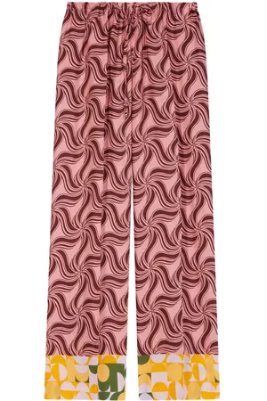 DRIES VAN NOTEN Swirl-print wide-leg trousers