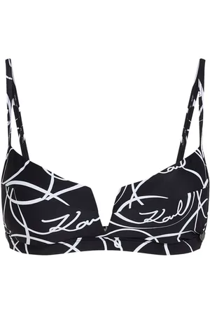 Karl Lagerfeld Circle-print V-wire bikini top