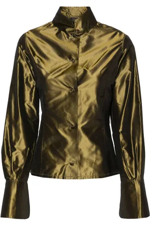 Jean Paul Gaultier 1990s metallic-sheen silk shirt