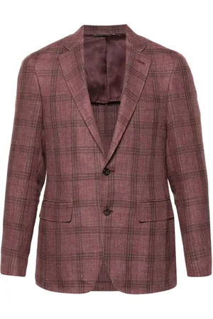 CANALI Single-breasted checked blazer