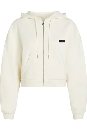Karl Lagerfeld Logo patch zipped hoodie