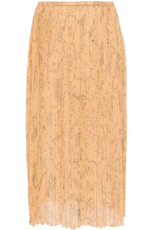 Fabiana Filippi Fabula-print plissé midi skirt
