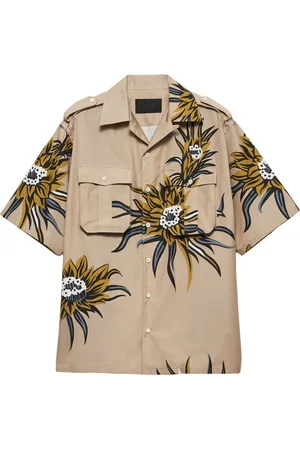 Prada Short-sleeve floral-print cotton shirt