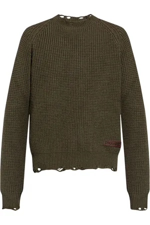 Dsquared2 Logo-patch distressed knitted jumper