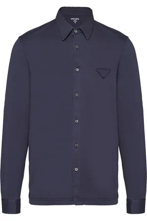 Prada Logo-patch cotton shirt
