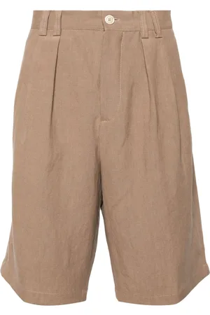Brunello Cucinelli Pleat-detailing linen chino shorts
