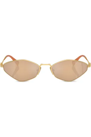 Miu Miu Logo-lettering geometric-frame sunglasses